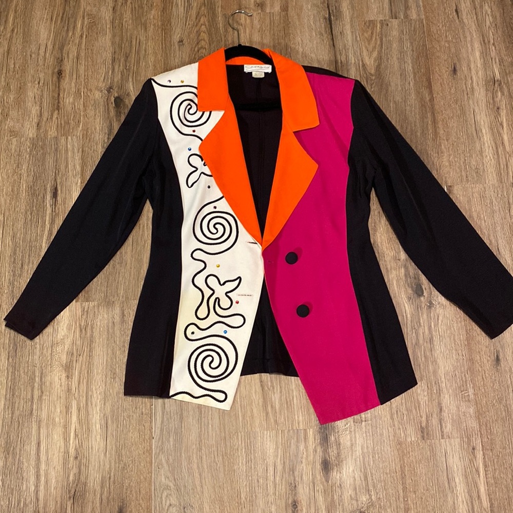 Vintage Color Block Blazer